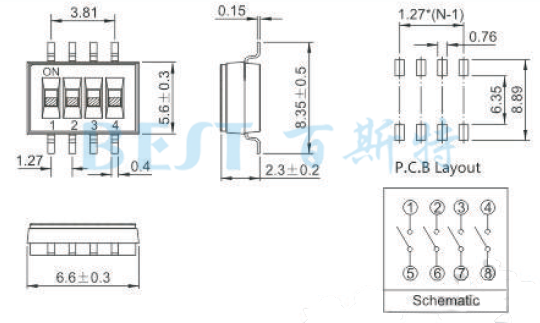 撥碼開(kāi)關(guān)HDS40X參考圖紙